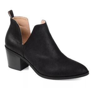 Journee Collection Lola Women’s Ankle Boots - Black Faux Leather/Suede Size 10